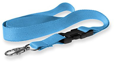 Kandinsky® 25 Stk. hellblau Schlüsselbänder mit Schnellverschluss 20mm x 900mm Lanyards Umhängebänder geeignet für Messen und Veranstaltungen.