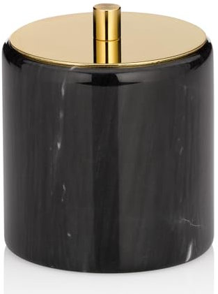 kela Wattedose Liron, Ø 9,5 cm, Marmor/Metall, schwrarz/goldfarben, 20015