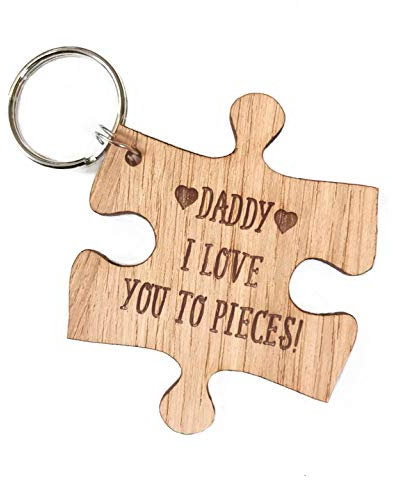 Daddy I love you to pieces | Jigsaw shaped keyring keychain | gift for Dad | present for Fathers Day
