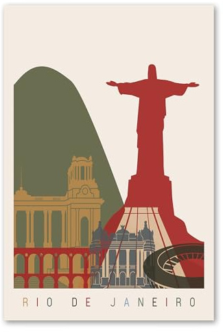 Postereck - 2025 - Rio De Janeiro, Wahrzeichen Brasilien Jesus - Spruch Schrift Wandposter Fotoposter Bilder Wandbild Wandbilder - Poster - 4:3-81,0 cm x 61,0 cm