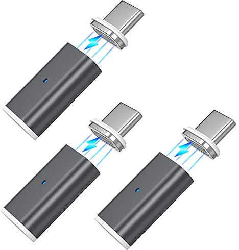 N. NETDOT 10th Generation Magnetisches Adapter,Schnellladung und Datenübertragung für USB-C Smartphones (3 Pack schwarz)