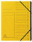 Exacompta 541209E Premium Ordnungsmappe geheftet. Aus extra starkem Colorspan-Karton DIN A4 12 schwarze Fächer und 2 Gummizüge mit Organisationsdruck Ringmappe Register-Mappe gelb