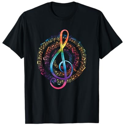 Regenbogen Musik Geschenk Notenschlüssel T-Shirt
