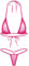 Choomomo Micro Bikini Set Femme Sexy Maillot de Bain 2 Pièce Soutien-Gorge Paillette et String Ouvert Monokini Tankini Transparent Sexuel Couleur Unie Swimwear Hot Pink Taille Unique