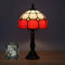 LANMOU Tiffany Tischlampe 8 Zoll Minimalistische Pastoral Stil Nachttischlampe Schlafzimmer Schreibtischlampe Wohnzimmer Bar Lampe,Rot