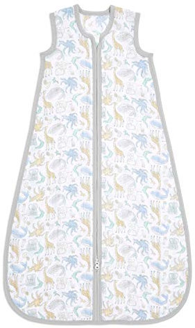 aden + anais™ Essentials Baby-Schlafsack, 1,0 TOG, tragbare Decke, Bunte Muster für Mädchen & Jungen, Schlafsack für Neugeborene aus 100% Baumwoll-Musselin, 0-6 Monate, Natural History