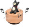 CDIYTOOL Mini Holztier Rotary Spieluhr mit niedlicher Katze Ornament, Holzfiguren Spieluhr, geeignet für Dekoration und Geburtstagsgeschenk (Looking at the Stars)