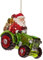 Baumschmuck Santa auf Traktor - Baumkugel für Landwirte, Weihnachtsdeko, Christbaumkugel, Weihnachtsmann, Nikolaus
