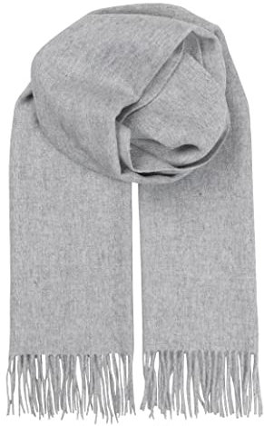 Becksöndergaard Schal Damen - Crystal Edition Scarf in Light Grey (Grau) - Großer warmer Damenschal Einfarbig aus 100% Wolle - Breite: 50 x Länge: 220 cm