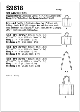 Simplicity SS9618OS Craft Tote Bag (One Size Only)