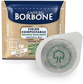Caffè Borbone Kaffee Kompostierbare Pods, Recyclebare Verpackung, Blaue Mischung - Kompatibel mit ESE System Papier Pads 44 mm, 150 stück (1er Pack)