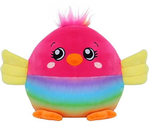 Dream Beams Freya (Papagei) süßes, kuscheliges, weiches Plüschtier, Squishy Kuscheltier, Glow in The Dark Elemente, einfach waschbar, Größe: 18cm, für Kinder und Jugendliche ab 0 Jahre