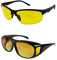 Boolavard 2 Stück Nachtsichtbrille zum Fahren – blendfreie polarisierte Sonnenbrille Unisex UV400, Gelbe Linse