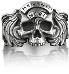 BySilverStone Jewelry Silberring Für Herren – Memento Mori Herren-Totenkopfring Aus Silber, Einzigartiger Gothic-Ring Für Die Beste Freundin, Memento Mori Gothic-Schmuck Für Herren, Biker-Ring