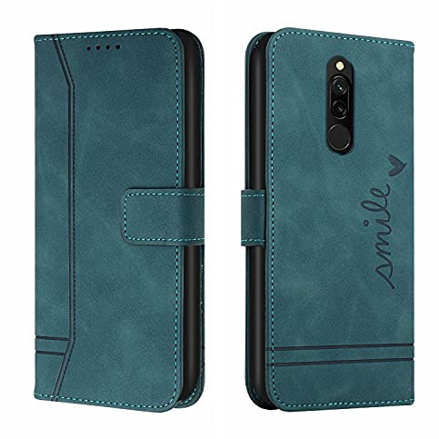 Bravoday Cover per Xiaomi Redmi 8 / 8A, Flip Custodia in Pelle PU Portafoglio Custodia per Xiaomi Redmi 8 / 8A, con Slot per Schede, Verde