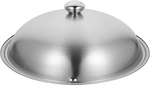 UPKOCH Universal Pans Pots Lid Cover 36cm Stainless Steel Frying Pan Cover with Handle Cookware Lids Skillet Wok Dome Cover Pot Lids Replacement