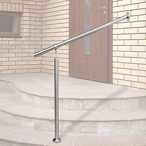 Daromigo Edelstahl Eingangsgeländer Treppengeländer, 100cm Geländer Außen Innen, Winkel Einstellbar, Ø42mm Wandhandlauf, inkl.Montagematerial, für Treppen Garten Hauseingang
