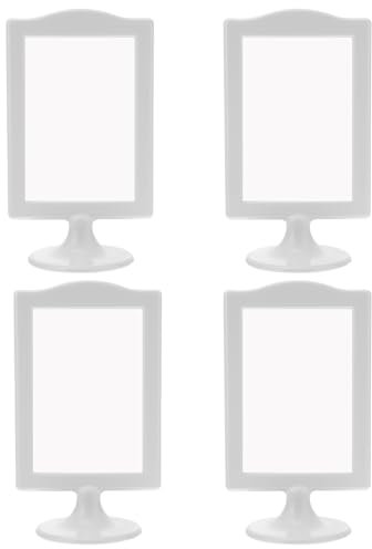 Angoily Stehende Bilderrahmen 4 Stück Doppelseitiger Bilderrahmen - 12 X 21,5 cm Weiß