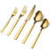 OGORI Besteck Set 6 Personen, 30 teilig Spiegelpolierte Gold Besteckset 18/10 Edelstahl Essbesteck Set mit Messer Gabel Löffel für Home/Party/Restaurant（Griff quadratisch）