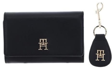 Tommy Hilfiger Geschenkbox mit Geldbörse und Schlüsselanhänger, Schwarz, Geschenkbox mit Geldbörse und Schlüsselanhänger