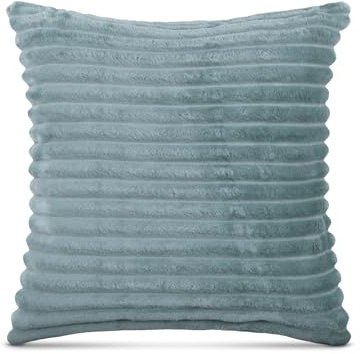 Kissenhülle 45x45cm (Graugrün) Cord Optik - Kuschelig weicher Bezug mit Reißverschluss - Kissen - Öko Tex - ideale Hülle für Sofakissen, Dekokissen