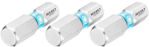 HAZET Bit Sechskant 6,3 (1/4 Zoll) Innen-Sechskant Profil 3 Stück 7-2204N-7/3