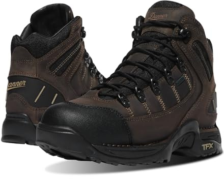 Danner 453 5.5 Waterproof Hiking Boots for Men - Nubuck Leather Upper with Breathable Gore-Tex Lining, Toe Cap, and TFX Traction Outsole, Loam Brown/Chocolate Chip -8.5 Wide