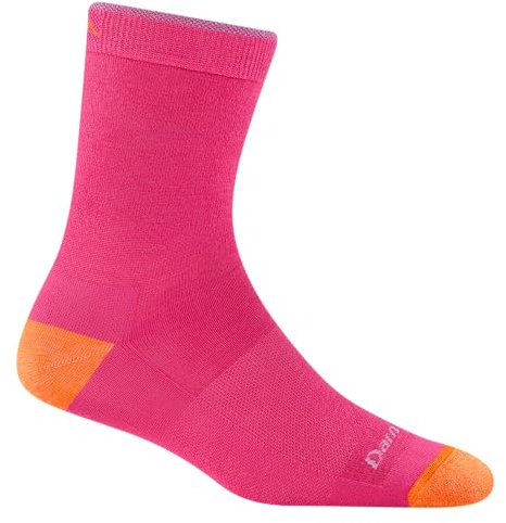 Darn Tough Hiking Socks for Kids - Merino Wool Kids Socks, Breathable, Moisture Wicking Micro Crew Socks for Kids, Lightweight Socks for Summer Hiking, Comfort Hiking Gear for Kids - Neon Pink, Large
