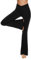 Flared Leggings Yogahose Damen Schlaghose Blickdicht Cross Waist Bootleg Sporthose Bootcut Jogginghose Jazzpants Fitnesshose(Schwarz,31″,XL)