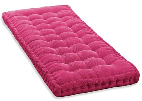 Dickes Bankkissen, 2-/3-Sitzer, 100 cm/120 cm, Baumwolle, Bankkissen, Sofa, Bodensitzkissen, Matratze für Zuhause, Garten, Terrasse, Schaukel (80 x 40 cm, Rosa)