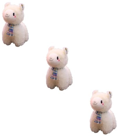 TOYANDONA 3st Alpaka-Puppe Sofakissen Alpaka Stofftier Ziege Stofftier Plüsch-alpaka-Spielzeug Alpaka Plüschtier Schlafkissen Plüschpuppen-Spielzeug Weiß Kurzer Plüsch Kind Schreibtisch