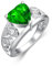 Althum Smaragd Ring für Verlobung 925 Sterling Silber 8mm Herz Geschnitten Grün Smaragd Mai Geburtsstein Ring für Frauen (White)