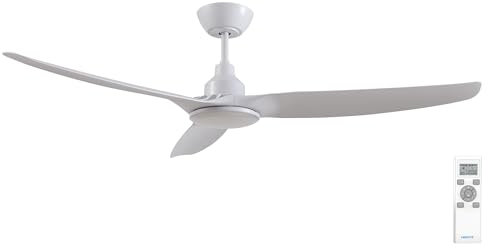 Fanelite - Brasseur d'air 132 cm blanc FANDC52LN - Moteur DC 18W - Lumière LED 20W dimmable 3 couleurs - Télécommande - 3 pales - Très silencieux