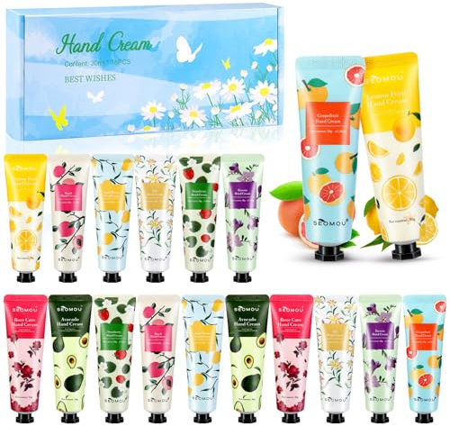18 Pack Handcreme Damen Geschenkset, Handcreme Kleine Geschenke für Frauen Valentinstag Set Hände Fuß Feuchtigkeitscreme Duft Hand Tag Nachtcreme Körpercreme für Muttertag Weihnachten Adventskalender