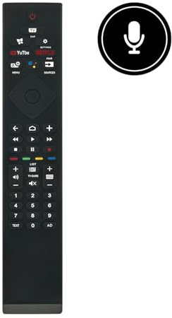 VINABTY Nuevo Mando a Distancia de Repuesto para Philips Android TV 50PUT8215 50PUD7406 55PUT8215 55PUT8115 55PUD7406 398GM10BEPHN0030HT YKF474-B005 Remote Controller