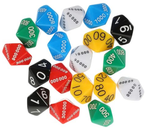 KOMBIUDA 24 Di Dadi Da Gioco Multifaccia Con Posizionale Accessori Per Giochi Da Tavolo e Feste Dadi Leggeri e Colorati Giocattoli Per Attività Didattiche e Divertimento