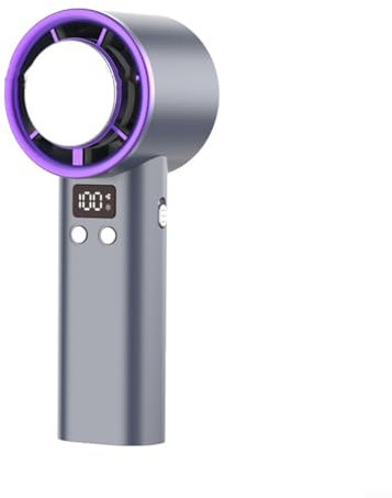 EpheyFIF 1Pc Portable Handheld Turbo Fan, Ice Compress Cooling High-speed Fan 3600MAh Battery, USB Charging, With LED Display(purple)