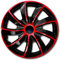 NRM Quad Bicolor Radzierblende 1 x Universal Radkappe 1x Stück aus hochwertigem Kunststoff (Rot/Schwarz, 17)
