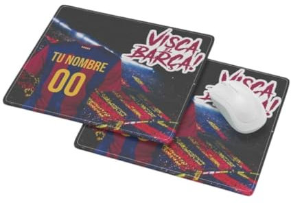Weprintfy. - Alfombrilla Escritorio Personalizada | Alfombrilla Ratón Personalizada Rectangular | 22 x 18 cm | Alfombrilla Raton | Mouse Pad | Regalos Fútbol (FCB)