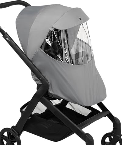 Joolz Hub2 Raincover – Water-Repellent – Transparent Window | Quick-Drying Rain Cover for Joolz Hub2 Stroller & Carrycot, Easy Access, Compact Storage – Grey