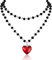 YUSHWENPTY Gothic Schmuck Necklace Y2k Liebes Kette Vampir Halskette Heart Necklace für Neujahr, Karneval, Valentinstag