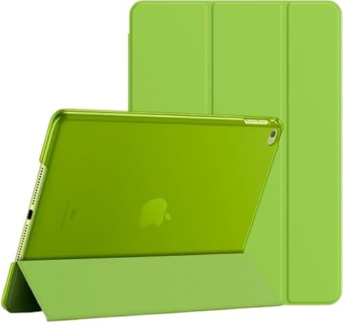 JNS Custodia per iPad Air 2a generazione 2014, A1566 A1567, custodia sottile a portafoglio con retro traslucido, iPad Air 2. (verde)