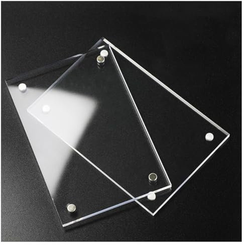 Purzen Acryl Preis Display Board Doppelseitiger Bilderrahmen mit magnetischem, klarem rahmenlosem Desktop-Fotoblock,100x150mm