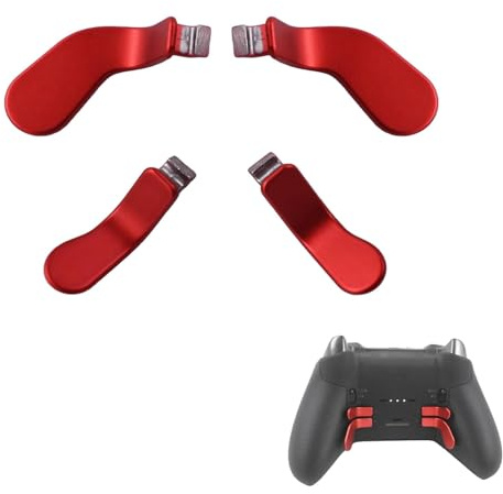 4 PCS Elite Controller Paddles for Xbox One Elite Controller Series 2 Model 1797/1698,Stainless Steel Replacement Parts for Xbox Elite Controller Series 2 Core(Red)