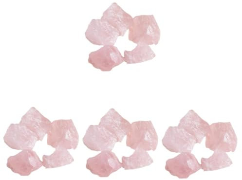 GANAZONO 4 Sätze Rohstein Rosenquarz Rosa Strasssteine Rosenquarz-armband Hotfix-strasssteine Kieselsteine ​​für Vasen Edelsteinkunst Große Kristalle Steinvase Bulk-kristalle 5 Stück * 4