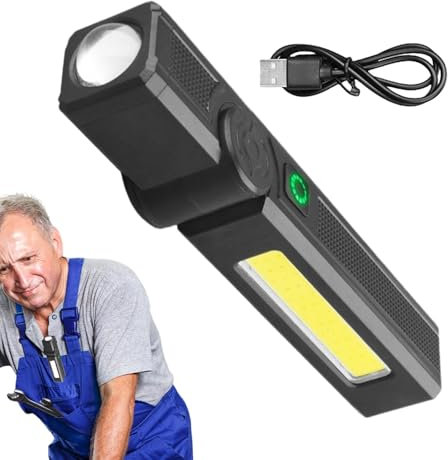 Luces magnéticas recargables, linterna mecánica multimodo, luz de trabajo automotriz, lámpara magnética, linterna LED portátil para talleres de reparación del hogar