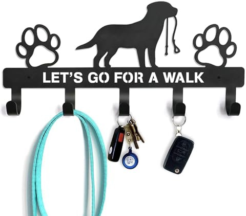 Wall Dog Lead Holder, Dog Lead Hooks for Wall, Steel Holder for Walls, Key Hooks Wall Mounted,Dog Stuff Storage Shelf, Dog Stuff Organizer Storage Shelf,Decorative Dog Supplies Storage