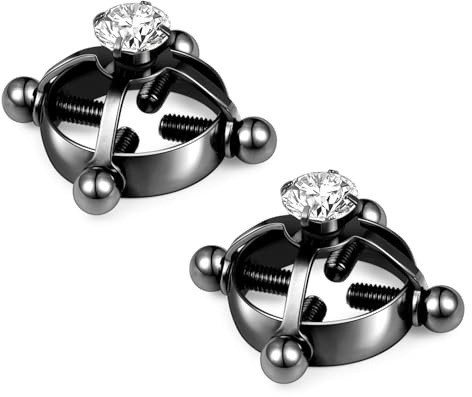 Nippel Klemmen für Frauen Männer Verstellbar Sexy Metall Nipple Clamps 2er