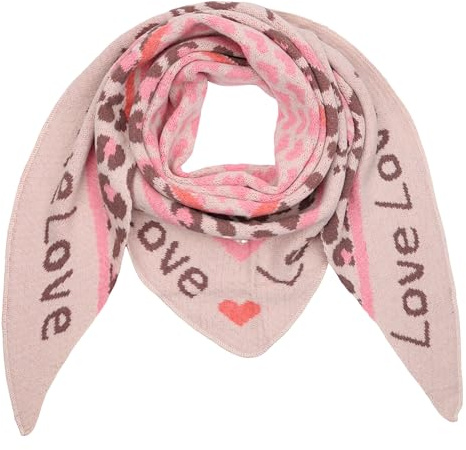 MIRROSI Dreieckstuch Damen – Kuscheliger Dreiecksschal 190x80 cm im Leo-Leopard Muster, Trendiges LEO-Design, Weich & Wärmend (Love is Love: Rosa)