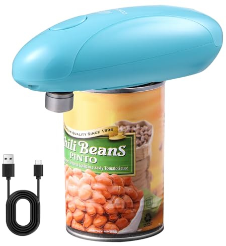 Electric Can Opener,Upgraded One Touch Tin Openers for Arthritis Hands,Smooth Edge Cutting,USB Type-C Charging,Built-in Lid Lifter,Tin Opener Electric Rechargeable (Blue)